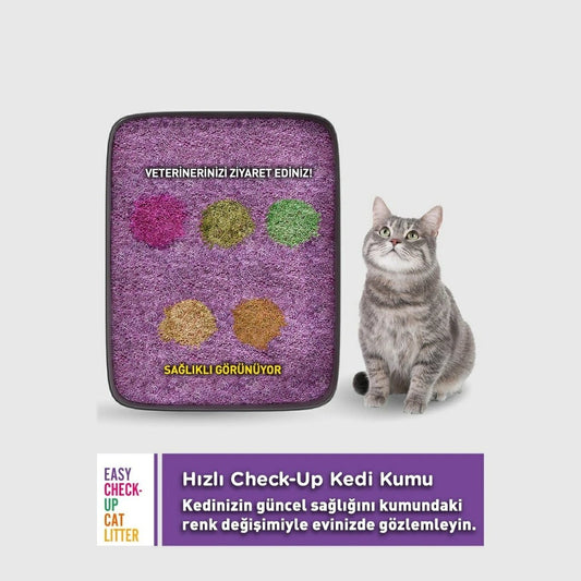 Kedi Erken Teşhis Kumu, Hastalık Gösteren Kum, 2.6 Litre, Akıllı Kedi Kumu - Pisiler